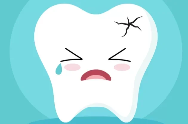 animated image of a damaged tooth